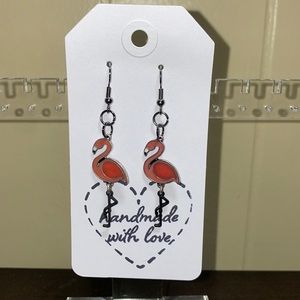 Pink flamingo earrings